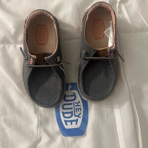 Hey Dude Kids Moccasins - Dark Gray and Pink